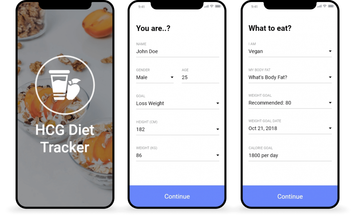 HCG Diet Tracker iOS Mobile App by lineGlobal
