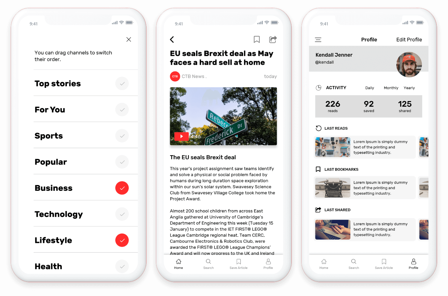 Daily News Mobile Screens Mockup