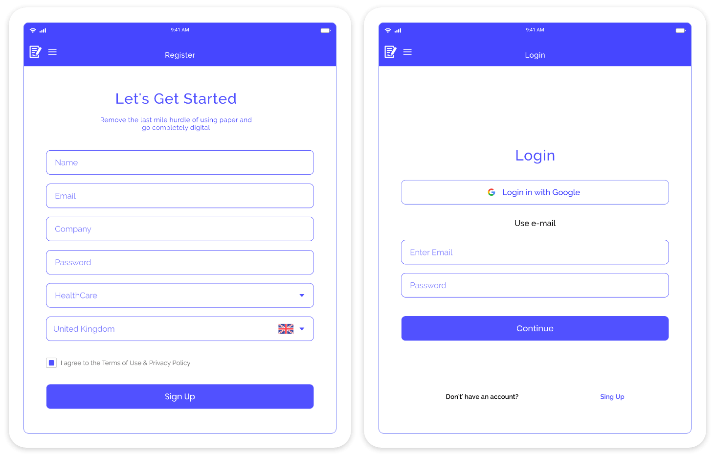 Digital Contract Management iPad Mockup