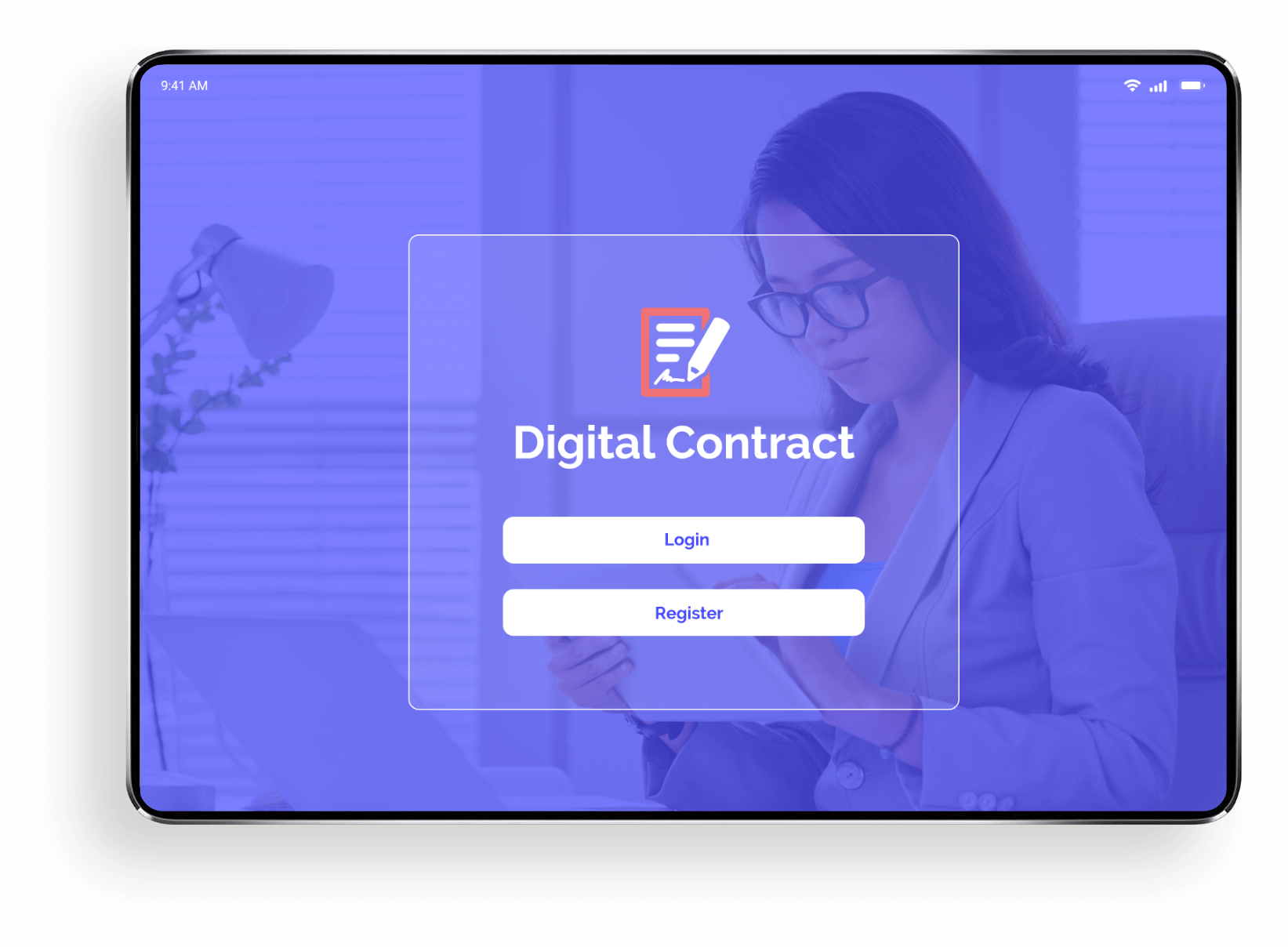 Digital Contract Management iPad Mockup