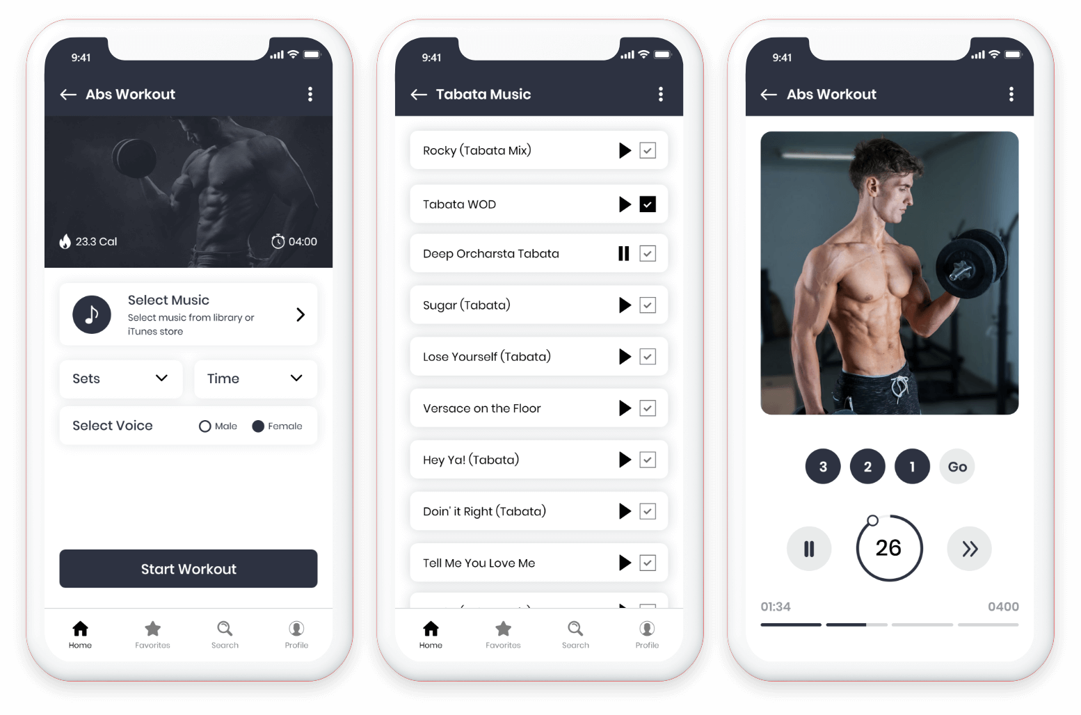 Tabata Coach Mobile Screens Mockup