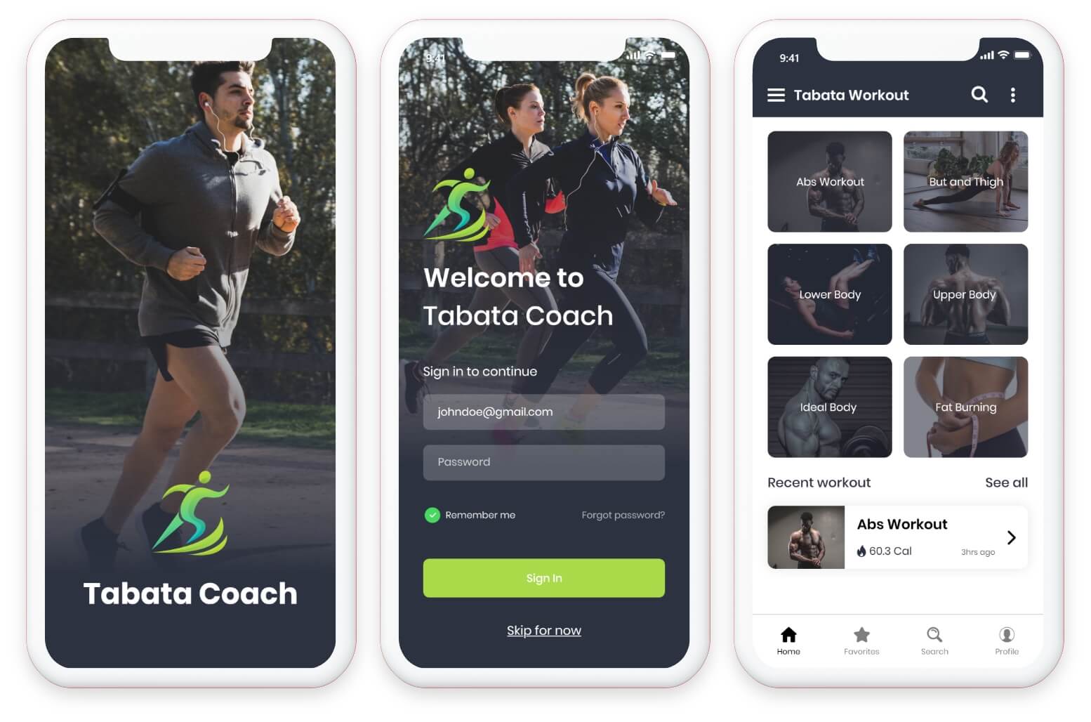 Tabata Coach Mobile Screens Mockup