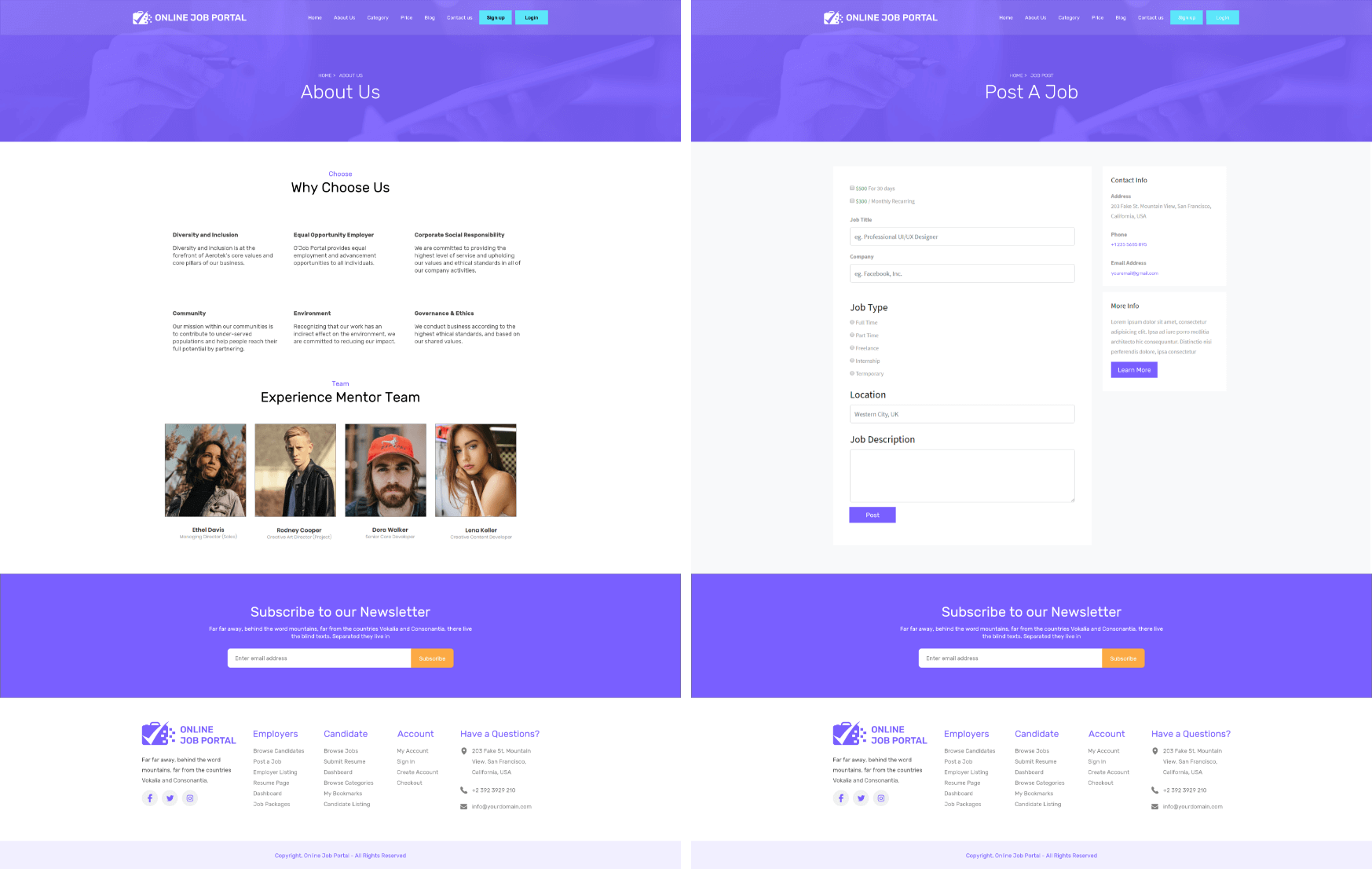 Online Job Portal Desktop Mockup