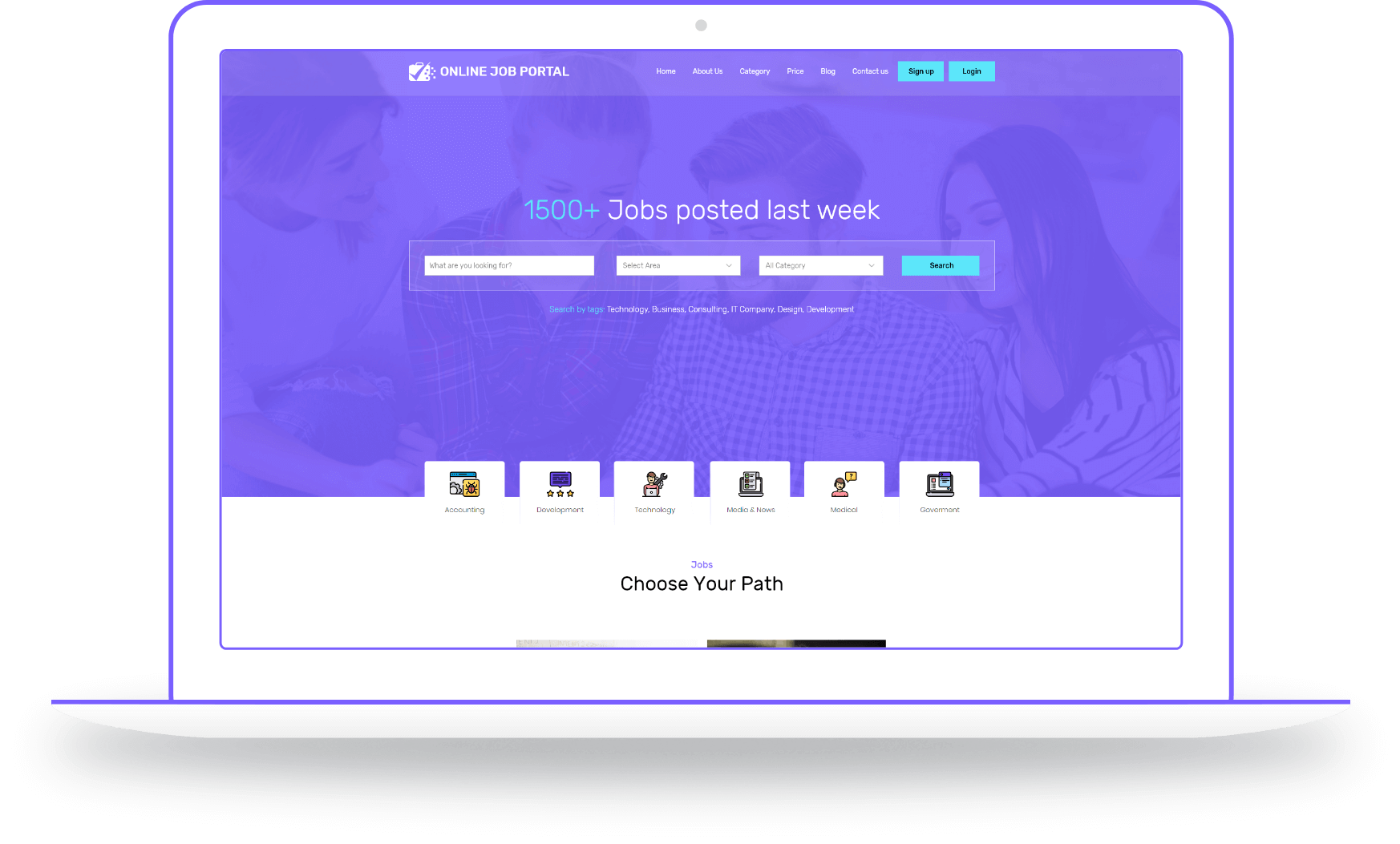 Online Job Portal Laptop Mockup