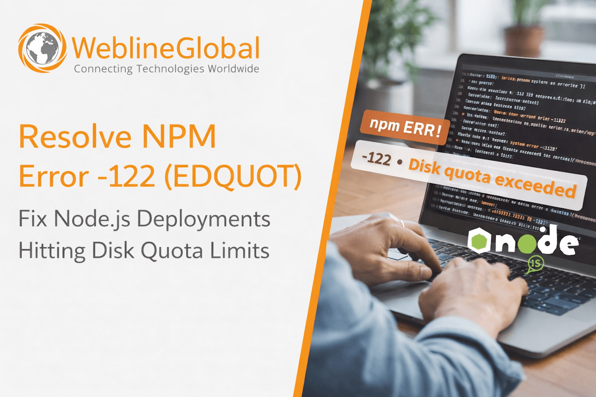 npm error -122 nodejs