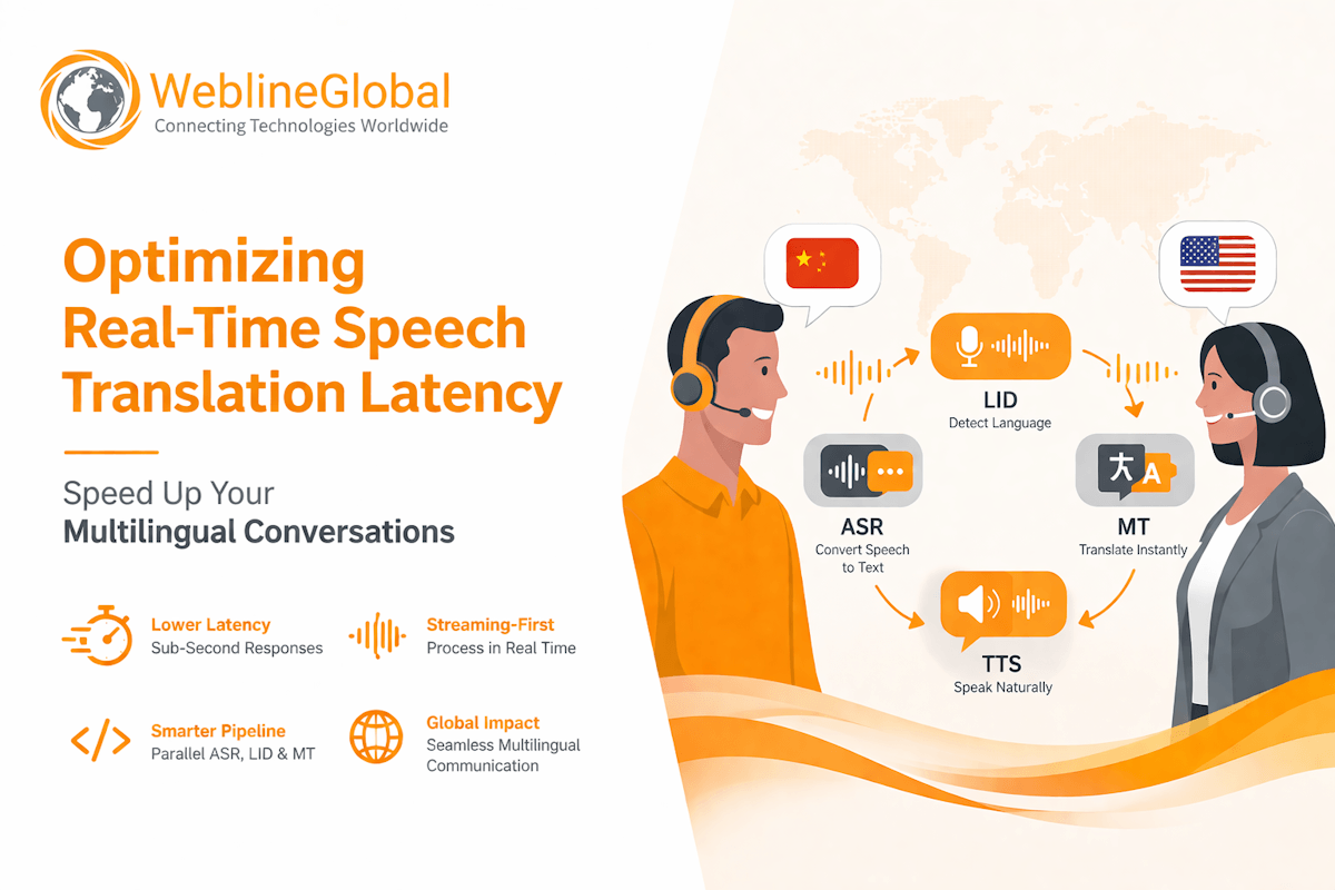 Real-time speech translation latency
