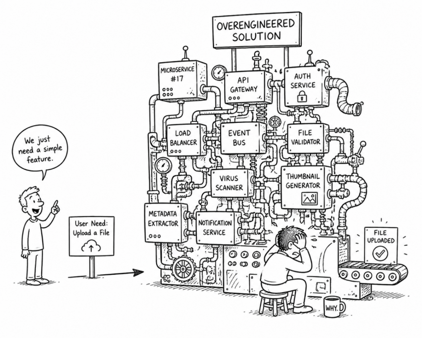 Pawel Glogowski calls it: code or design that solves problems you don’t have!
