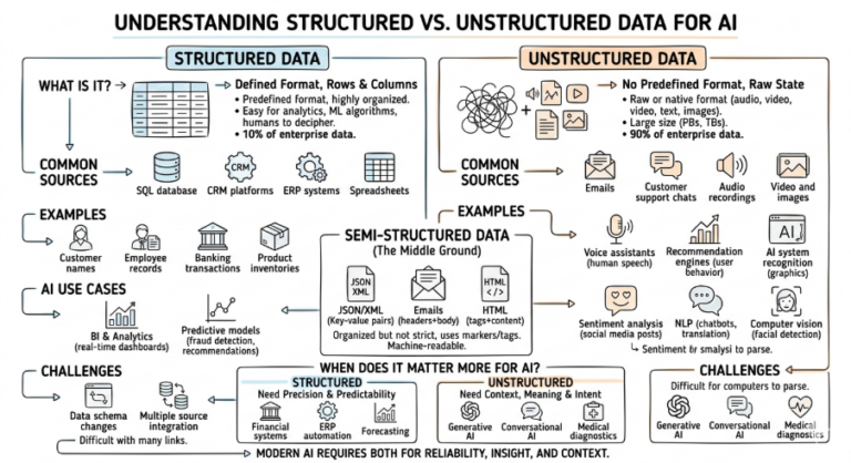 Structured vs Unstructured Data in AI Explained