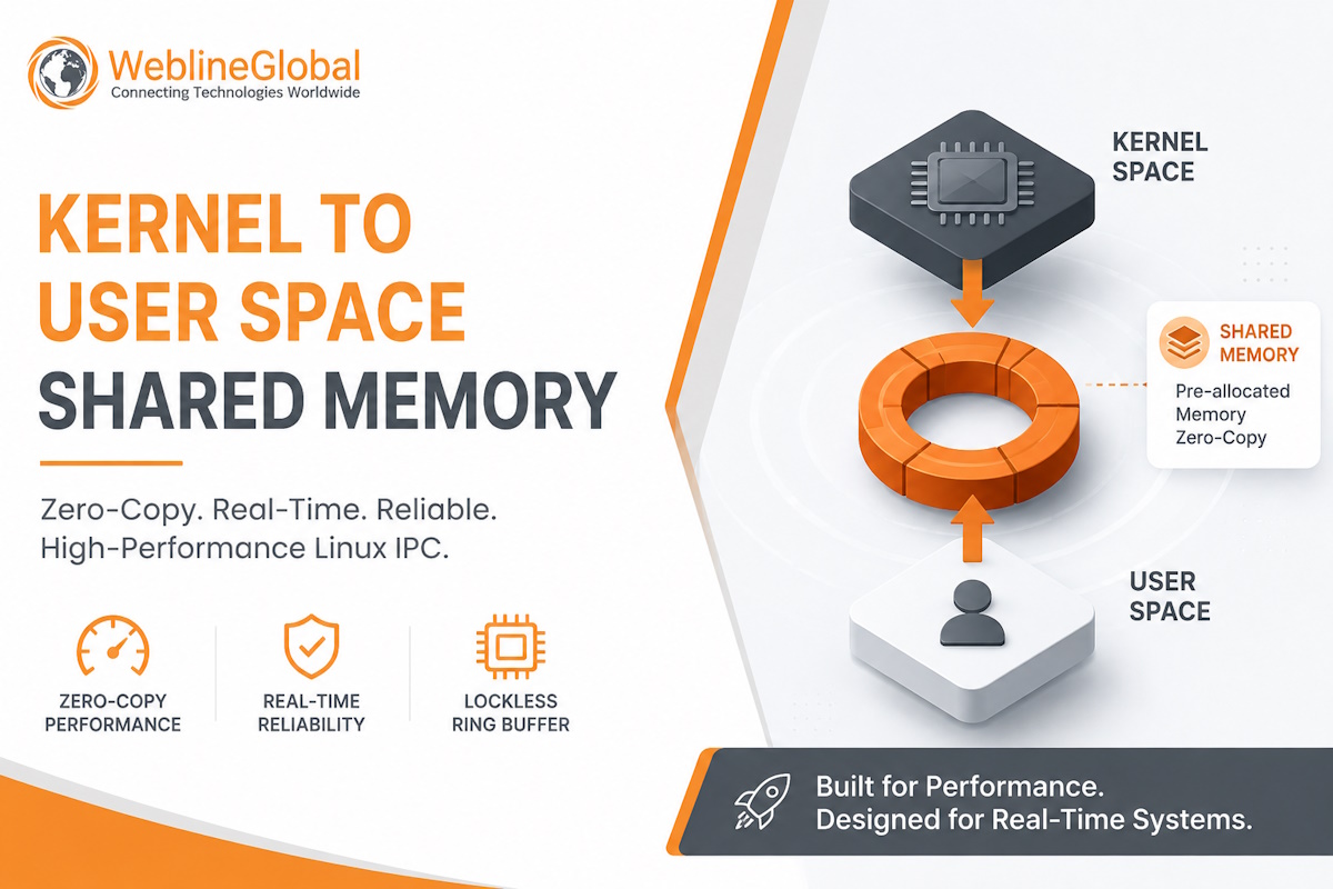 Kernel to user space shared memory